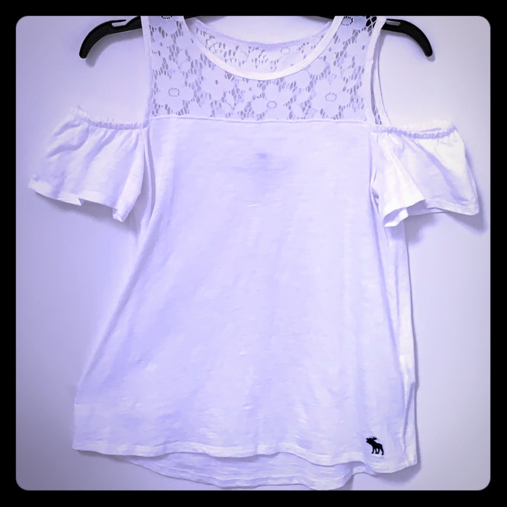 Abercrombie Kids Cold-Shoulder White Blouse